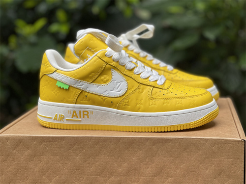Original level_ Louis Vuitton _ Nike Air Force 1 Low White and Yellow Color Low Low League_ full code shipment_ 38_46-8e5241e3